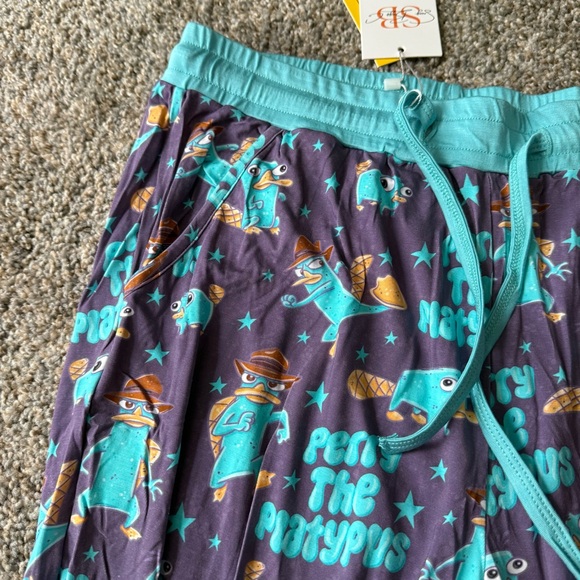 Perry the platypus women’s medium bamboo pajama pants with pockets - Picture 4 of 7